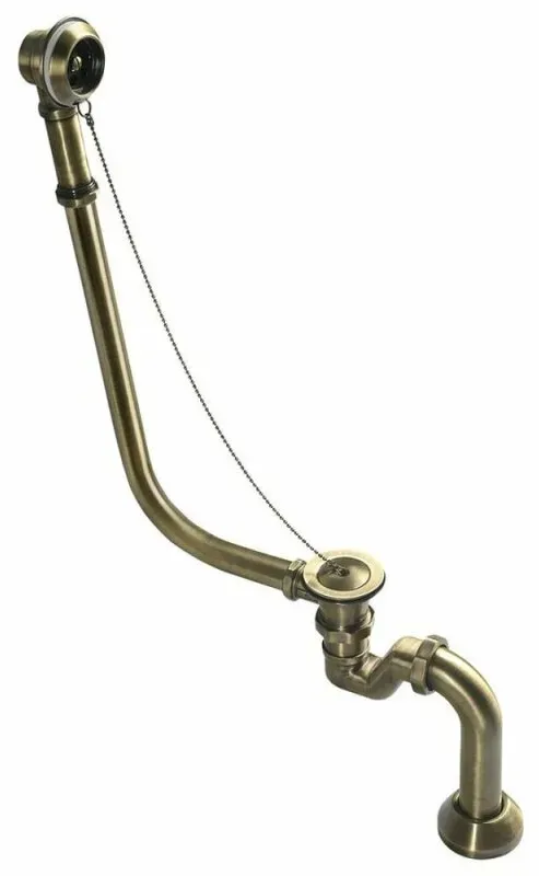 MODEL 12R Ablaufgarnitur mit Klick-Klack, Siphon, Bronze