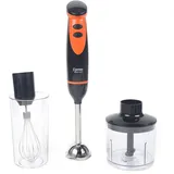 4 in 1 Edelstahl Pürierstab Stabmixer Set inkl.ergonomischer Stabmixer und Edelstahl-Mixfuß, Schneebesen und Saftbecher, 300W Elektrische Standmixer für Smoothie,Joghurt,Püree,Saucen,Babynahrung