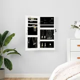 Schmuckschrank Mit Spiegel Wandmontage Weiß 30x8,5x67 Cm