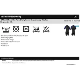 Camaro Neoprenanzug Front Flex Revo Shorty Schwarz 3XL