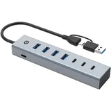 Conceptronic HUBBIES20G 7-Port USB 3.0 Hub, 5Gbps, USB-C x 3, USB-A x 4