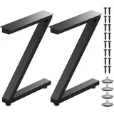 STOLMET Möbelfüße Tischkufen 2 Stück Tischbeine Tischgestell Schreibtisch 71 cm Stahl Schwarz LOFT Z
