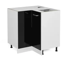 Vicco Eckunterschrank R-Line 75,6 x 46 x 81,6 cm Schwarz Hochglanz