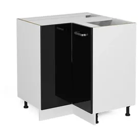 Vicco Eckunterschrank R-Line 75,6 x 46 x 81,6 cm Schwarz Hochglanz