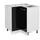 Vicco Eckunterschrank R-Line 75,6 x 46 x 81,6 cm Schwarz Hochglanz