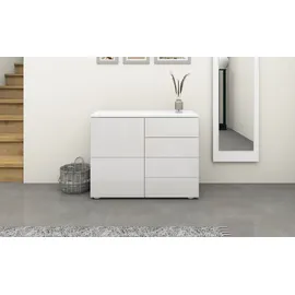 borchardt Möbel Kommode BORCHARDT MÖBEL, weiß (weiß, hg), B:93cm H:72cm T:35cm, Spanplatte, Sideboards, Kommode, Drucköffner (Push-To-Open), höhenverstellbare Einlegeböden