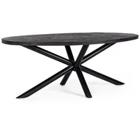 BIZZOTTO Esstisch Hastings aus Mangoholz Oval, Schwarz