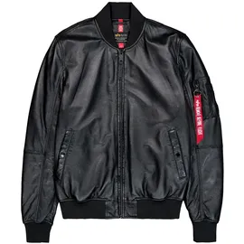 Alpha Industries Ma-1 Lederjacke schwarz L