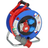 Brennenstuhl Garant CEE 1 IP44 Kabeltrommel (25m Kabel in signalrot, aus Spezialkunststoff, Einsatz im Außenbereich, Made in Germany)