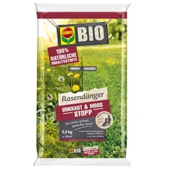 COMPO BIO Rasendünger Unkraut & Moos Stopp 5,5 kg für 110 m2