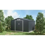 Metall Gartenhaus 340x319 cm Grau Geräteschuppen Geräteschrank Gerätehaus Stahl