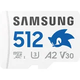 Samsung Sonic the HedgehogTM 512 GB 180 MB/s Lesen, 130 Schreiben, MicroSD mit SD-Adapter, Mehrfarbig