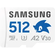 Samsung Sonic the HedgehogTM 512 GB 180 MB/s Lesen, 130 Schreiben, MicroSD mit SD-Adapter, Mehrfarbig