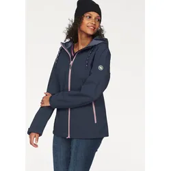 Softshelljacke, mit Kapuze, für den Übergang, aus Softshell, wasserabweisend, winddicht, Gr. 50, marine, , 55504960-50