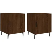 VidaXL Nachttische 2 Stk Braun Eichen-Optik 40x40x50 cm Holzwerkstoff