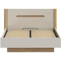 Forte Stauraumbett aufklappbarer Lattenrost, Stauraum beige