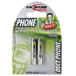 Ansmann 5035332 Nimh Micro AAA Akku, Dect-Telefon, 800 mAh, 2er Pack