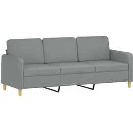 vidaXL 3-Sitzer-Sofa mit Zierkissen Hellgrau 180 cm Stoff