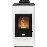 STUFE A PELLET ITALIA Super 12 KW Kanalisiert 5 Sterne WiFi | Pelletöfen mit Belüftung Zertifizierte Effizienz 91% Heizt 120m2 Autonomie 15Sdt WiFi-Steuerung Programmierbar 5 Kräfte 24M Garantie Weiß