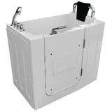 AcquaVapore Badewanne AcquaVapore Sitzbadewanne Senioren Sitzwanne Tür S08-TH-C-R 110x68cm, Schnelle Reinigung, Nackenstütze, Überlauf Abfluss, Extra Tief weiß