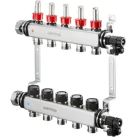 OVENTROP Multidis SF Edelstahl-Heizkreisverteiler 1 Zoll für 11 Kreise 0-5 l/min