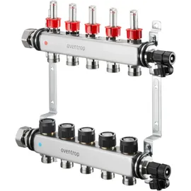 OVENTROP Multidis SF Edelstahl-Heizkreisverteiler 1 Zoll für 11 Kreise 0-5 l/min