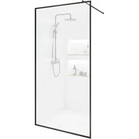 Home Deluxe BAKI Duschabtrennung links 110 x 200 cm Schwarz Klarglas