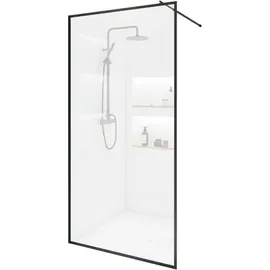 Home Deluxe BAKI Duschabtrennung links 110 x 200 cm Schwarz Klarglas