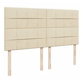 vidaXL Boxspringbett mit Matratze Creme 200x200 cm Stoff