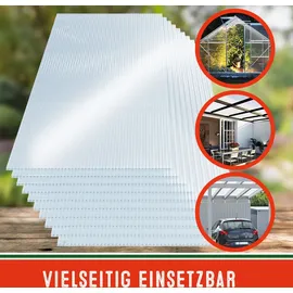 Gardebruk 14x Polycarbonat Hohlkammerstegplatten 4mm 10,25 m2 Doppelstegplatte 1210x605 Stegplatte