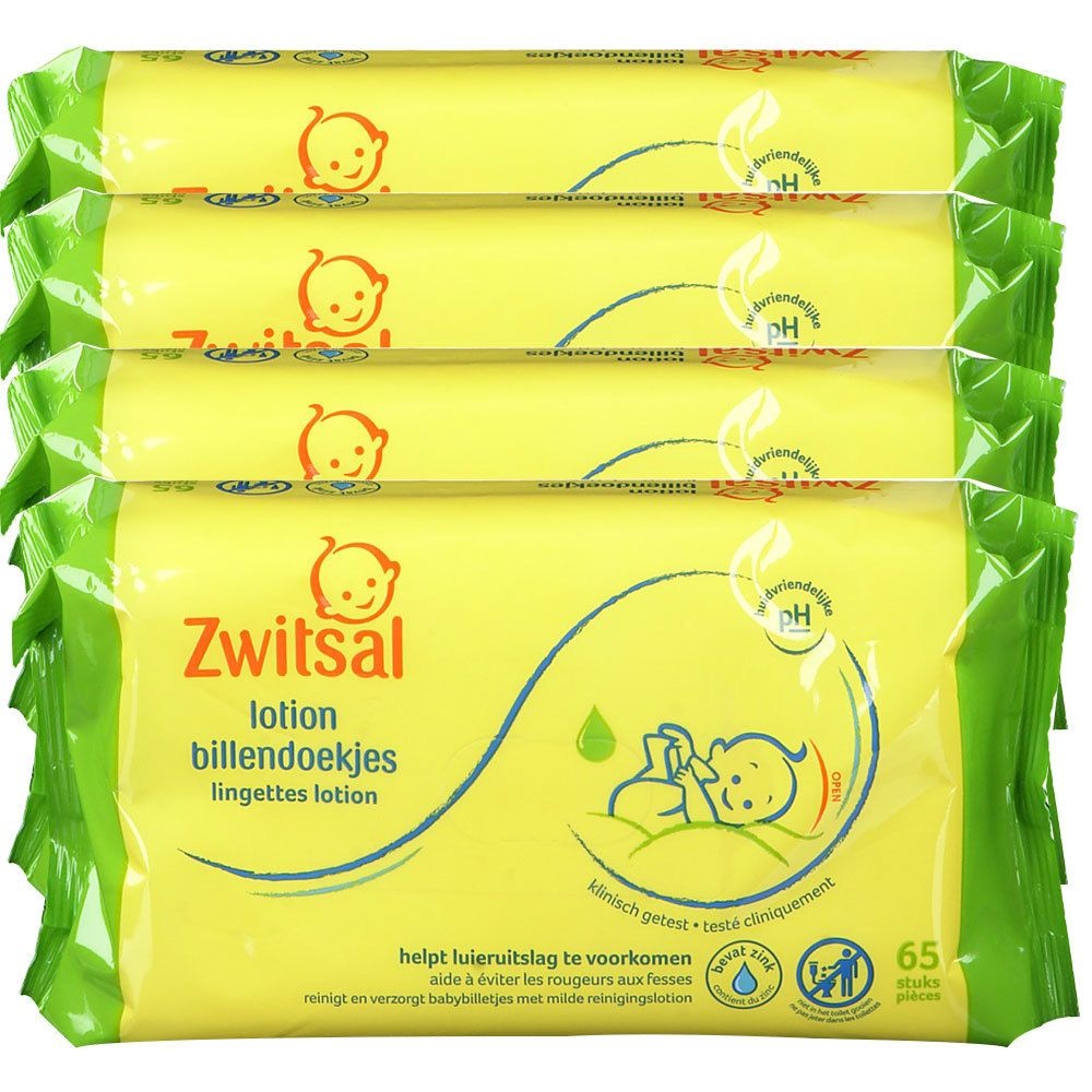 Zwitsal Baby Lotion Lingettes 4x65 pc(s) lingette(s)