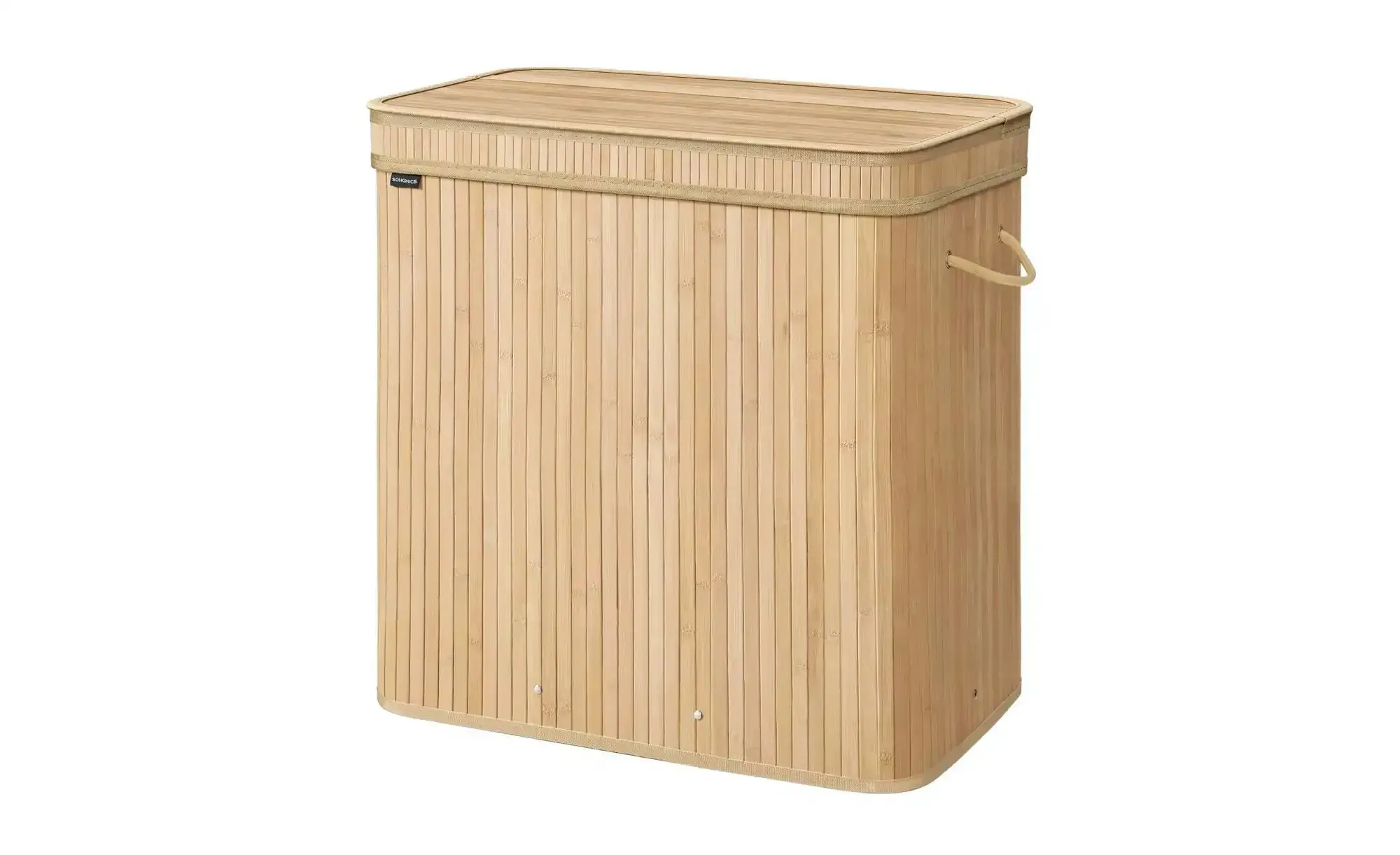 Wäschekorb   ¦ holzfarben ¦ Naturfaser,Metall,Baumwolle ¦ Maße (cm): B: 62,5 H: 24