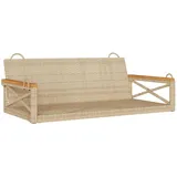 furnicato Hängebank Beige 109x62x40 cm Poly Rattan