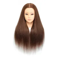 20"-22" Training Kopf 80% echtes menschliches Haar Kosmetologie Friseur Mannequin Manikin Puppe Kopf Übungskopf, 80% Echthaar, 50,8-55,9 cm