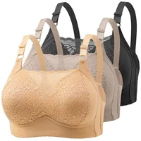 CSKJ Dünner BH Damen ohne bügel Bügelloser Soft Bustier Damen Nahtloser BH ohne bügel mit zusätzlicher BH-Verlängerung - 80B