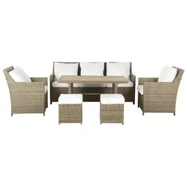 Beliani Fonti Loungeset 5-Sitzer braun/weiß