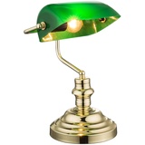 ETC Shop Tisch Leuchte Fernbedienung Banker Lampe grün Retro Beleuchtung dimmbar im Set inklusive RGB LED Leuchtmittel