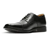 CLARKS Herren Tilden Cap Derby, Black Leather schwarz 42.5 EU