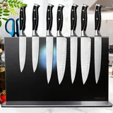 Fimaten Magnetischer Messerblock ohne Messer - Schwarz Stark Magnetisch & Doppelseitig Messerblock aus Edelstahl für Messer & Werkzeuge- Universell Magnet Messerhalter für Küche & Werkstatt, 40cm