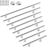 AUFUN Handlauf Geländer Edelstahl Treppengeländer mit Metalldübeln Wandhandlauf Wandhalter für handlauf edelstahl aussen, Balkon, Brüstung (200cm, Edelstahl aussehen)