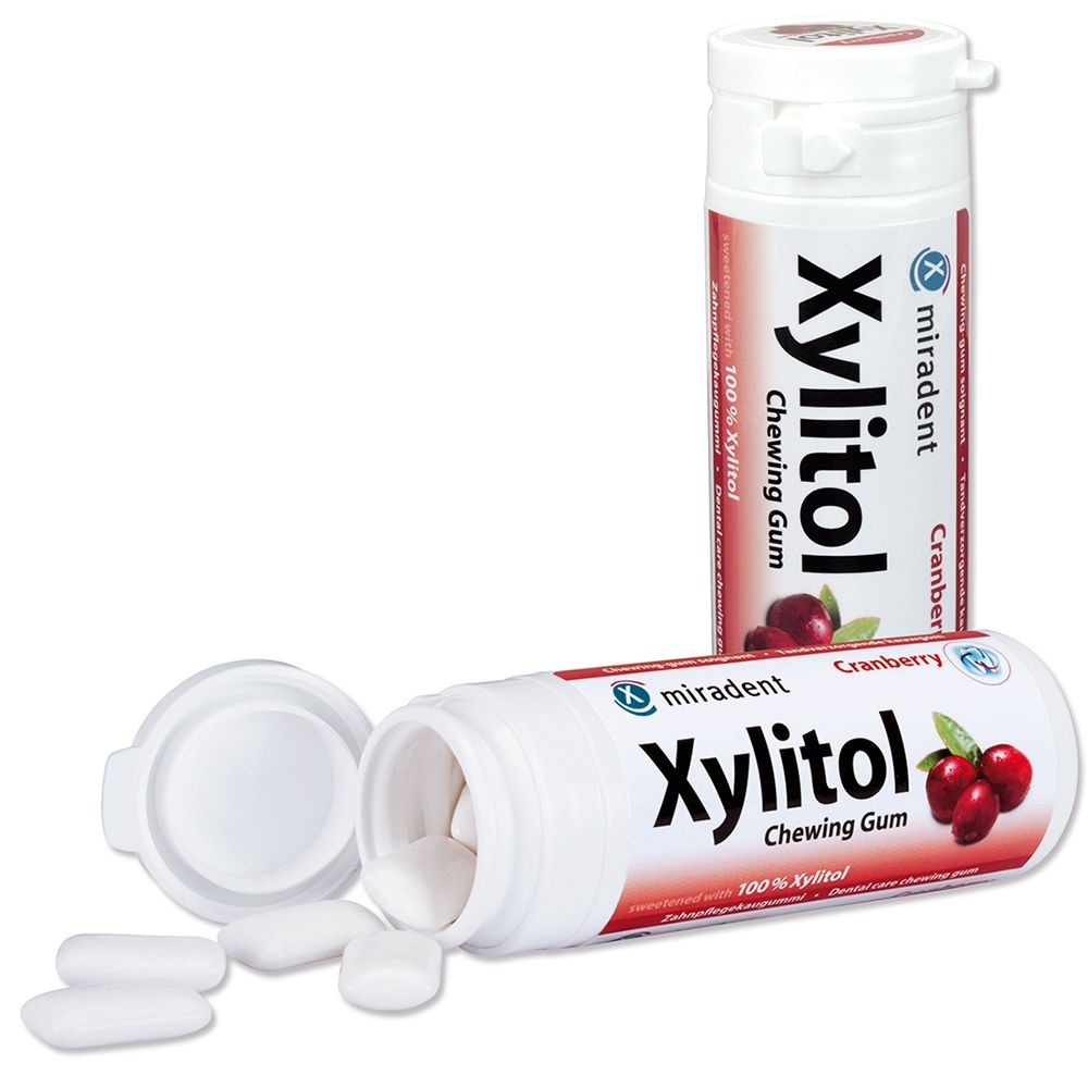 miradent Xylitol Chewing Gum Cranberry Kaugummi 30 St 30 St Kaugummi