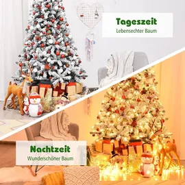 Costway Künstlicher Weihnachtsbaum Weiß/Grün 225 cm