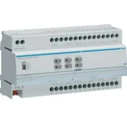 Hager TYM632C Rollladen-/Jalousieaktor 12-fach KNX, 230V.Rollladen-/Jalousieaktor REG mit integriertem Busankoppler zur Ansteuerung von Antrieben,