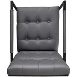 Svita Jones Cocktail-Sessel Loungesessel gepolstert mit Stahl-Rahmen Kunstleder Dunkelgrau