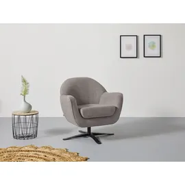 Home Affaire Drehsessel HOME AFFAIRE "Stavre, Loungesessel mit Drehfunktion", grau (falcon), B:83cm H:85cm T:80cm, 100% Polyester, Sessel, Drehsessel, in moderner Optik, mit elegantem Drehfuß