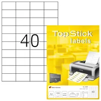Topstick Etiketten Universal 52.5x29.7mm, weiß, 100 Blatt (8698)