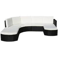 vidaXL 4-tlg Garten-Lounge-Set mit Auflagen Poly Rattan Schwarz