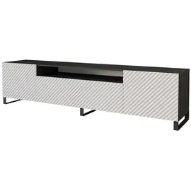altdecor Zeno Lowboard 200 cm Schwarz/Weiß Holz