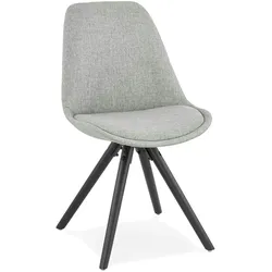 Kadima Design Esszimmerstuhl Gepolstert Skandinavisch | Grauer Stoffbezug Schwarze Holzbeine | Gastro Konferenz Besucherstuhl | Velanox kollektion