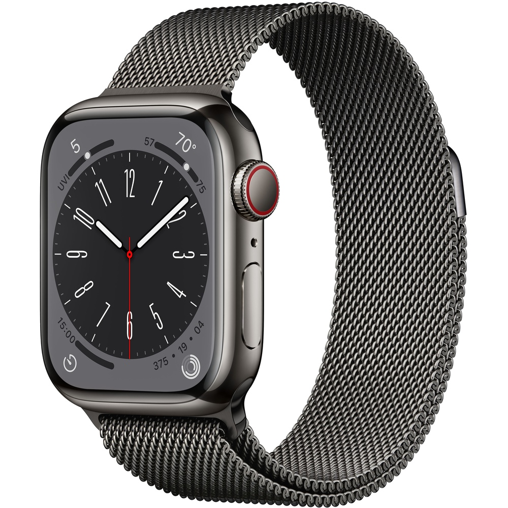 Apple Watch Series 8 GPS + Cellular 41 mm Edelstahlgehäuse graphit  Milanaise Armband graphit ab 474,90 € im Preisvergleich!